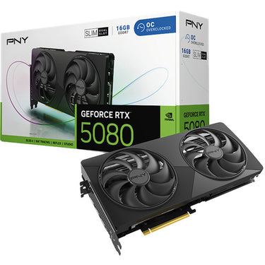 Pny geforce rtx 5080 slim oc grafische kaart (dlss 4, 3x displayport, 1x hdmi 2.1)