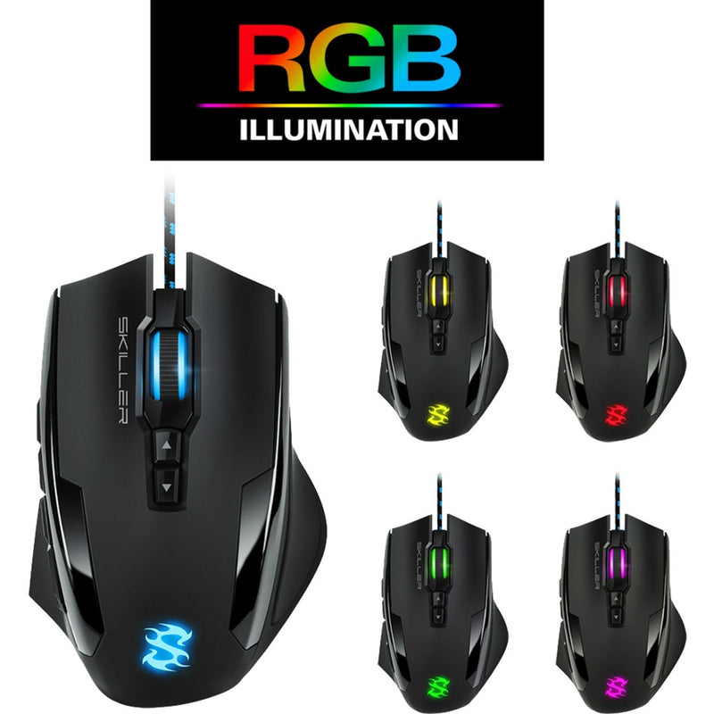 Afbeelding laden in galerijviewer, Sharkoon skiller sgm1 rgb gaming muis (zwart, 10.800 dpi, rgb leds)
