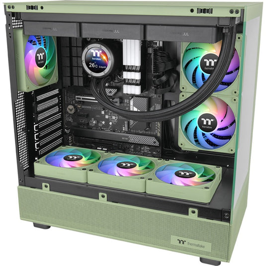 Thermaltake ct120 ex reverse argb sync pc cooling fan matcha green (3-fan pack) case fans (lichtgroen, 3 stuks, 120 x 120 x 25 mm, pwm)