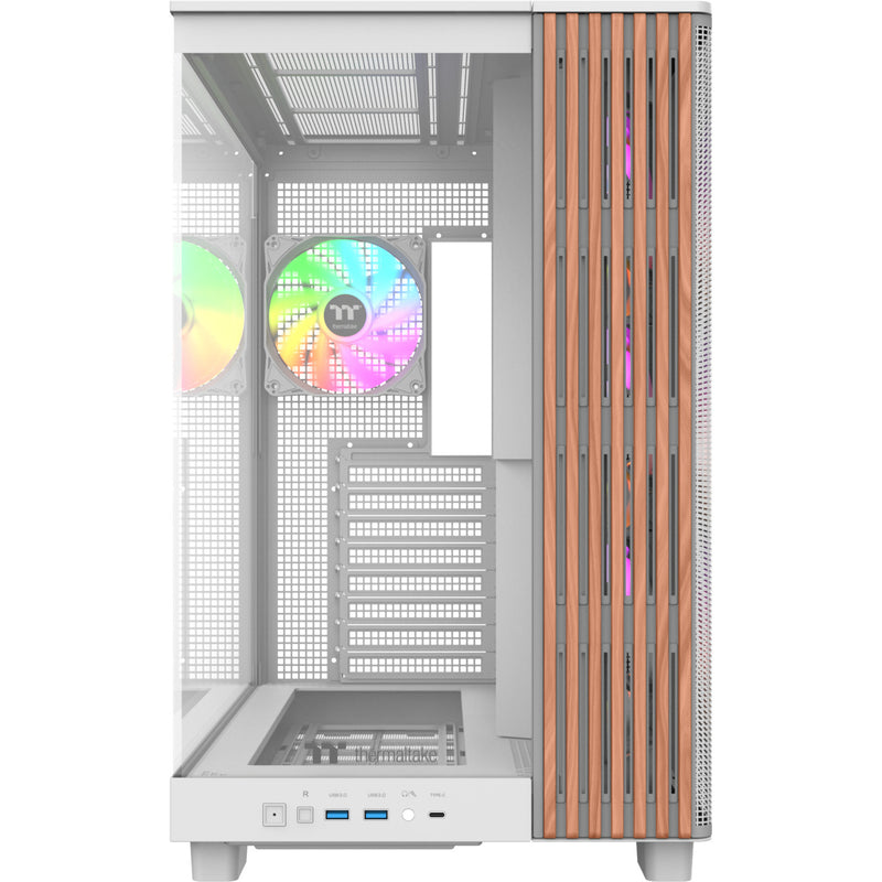 Afbeelding laden in galerijviewer, Thermaltake view 380 xl ws argb midi tower behuizing (wit houtkleur | 2x usb-a | 1x usb-c | rgb | tempered glass)
