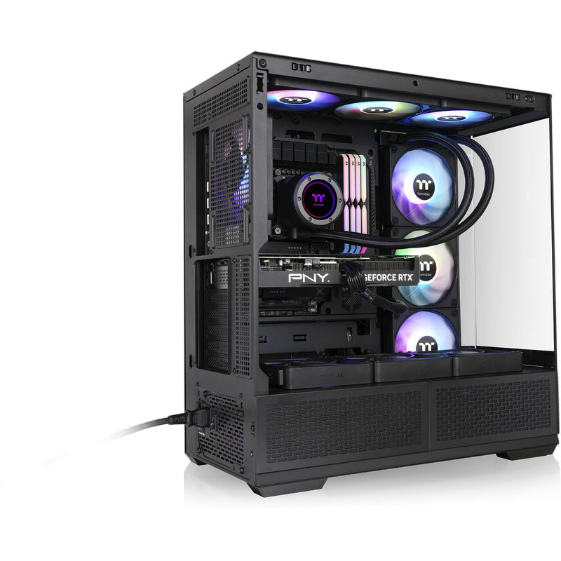 Afbeelding laden in galerijviewer, Thermaltake view 370 tg argb midi tower behuizing (zwart | 2x usb-a | 1x usb-c | rgb | tempered glass)

