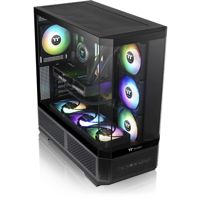 Afbeelding laden in galerijviewer, Thermaltake view 370 tg argb midi tower behuizing (zwart | 2x usb-a | 1x usb-c | rgb | tempered glass)
