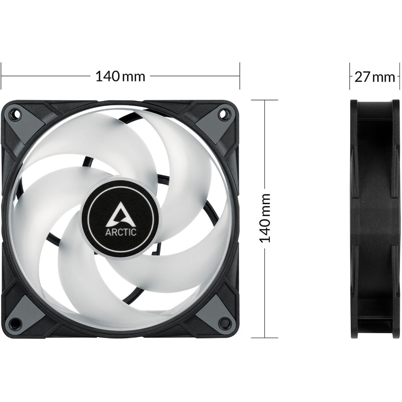 Afbeelding laden in galerijviewer, Arctic p14 pwm pst a-rgb case fan (zwart, 140 x 140 x 27 mm)
