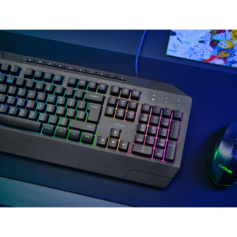 Afbeelding laden in galerijviewer, Trust gxt 836 evocx rgb gaming toetsenbord (zwart, us lay-out (qwerty), membraan, 100%, rgb)
