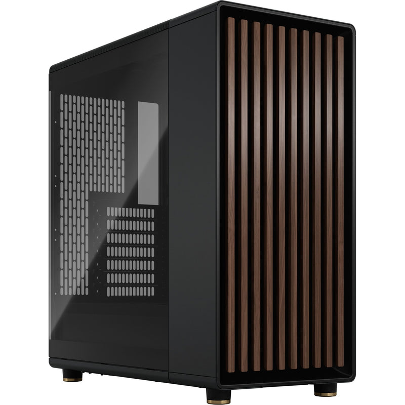 Afbeelding laden in galerijviewer, Fractal design north midi tower behuizing (zwart houtkleur | 2x usb-a | 1x usb-c | tempered glass)
