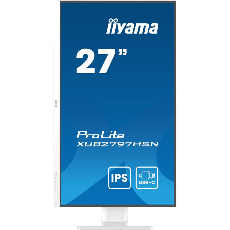 Afbeelding laden in galerijviewer, Iiyama prolite xub2797hsn-w2 27 monitor (wit, hdmi, displayport, 2x usb-a, 3x usb-c, rj-45)
