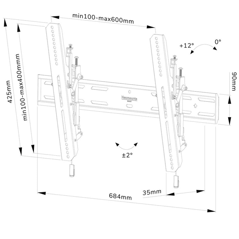 Afbeelding laden in galerijviewer, Neomounts select wl35s-850bl16 tv wandsteun bevestiging (zwart)

