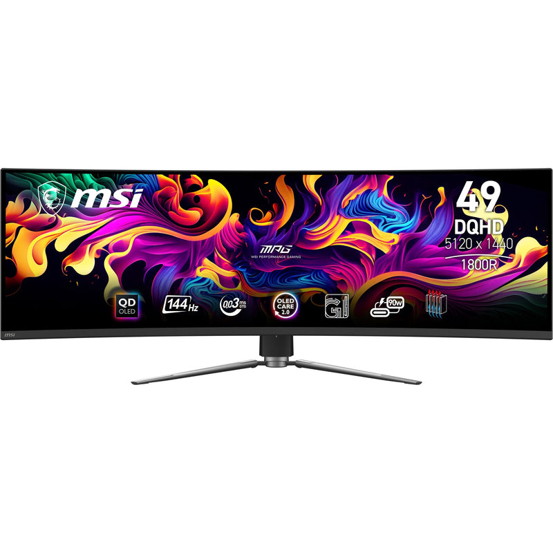 Afbeelding laden in galerijviewer, Msi mpg 491cqp qd-oled 49 curved ultrawide gaming monitor (zwart, 2x hdmi, displayport, 2x usb-a, usb-b, usb-c, 144 hz)
