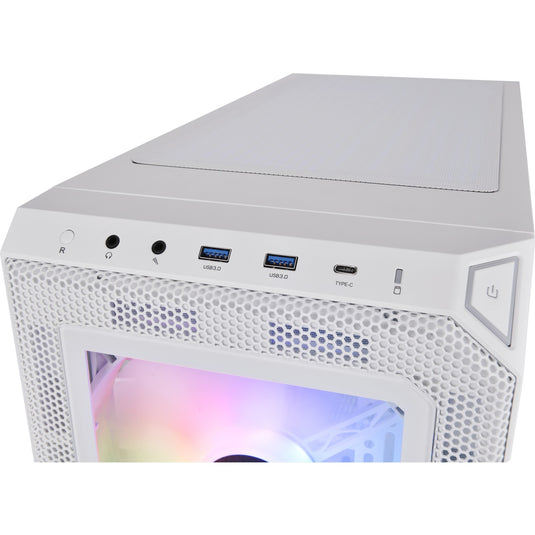 Thermaltake view 300 mx midi tower behuizing (wit | 2x usb-a | 1x usb-c | rgb | window)