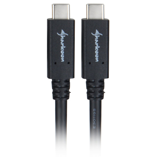 Sharkoon usb-c 3.2 > usb-c kabel (zwart, 0,5 meter )
