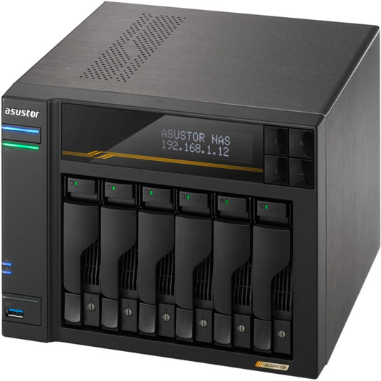 Asustor lockerstor 6 as6806t nas (zwart)