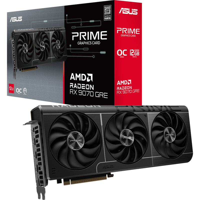 Afbeelding laden in galerijviewer, Asus prime radeon rx 9070 gre grafische kaart (grijs, 3x displayport, 1x hdmi)
