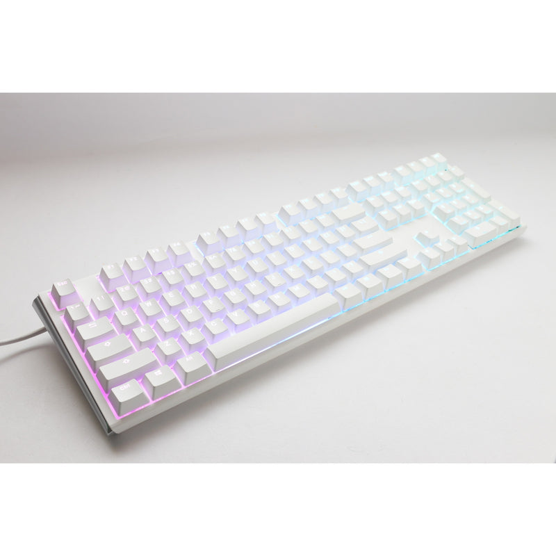 Afbeelding laden in galerijviewer, Ducky one 3 classic pure white rgb mechanisch toetsenbord (wit, us lay-out (qwerty), cherry mx silent red, 100%, rgb led, double-shot pbt, hot-swappable, quack mechanics)
