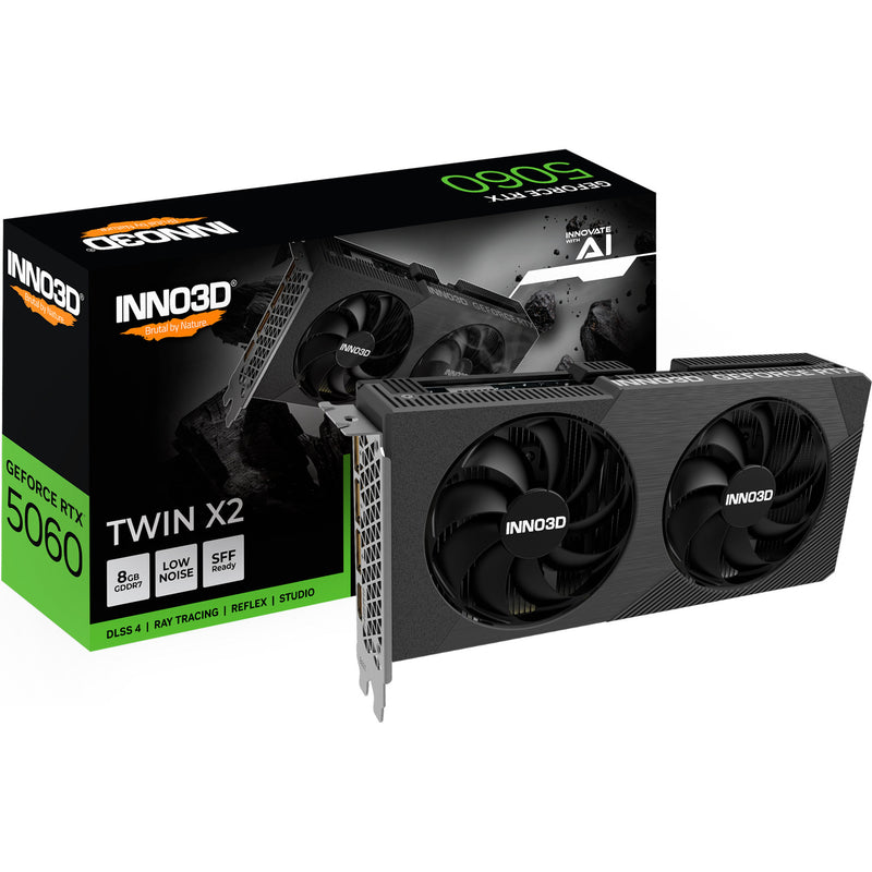 Afbeelding laden in galerijviewer, Inno3d geforce rtx 5060 twin x2 8gb grafische kaart (dlss 4, 3x displayport, 1x hdmi 2.1)
