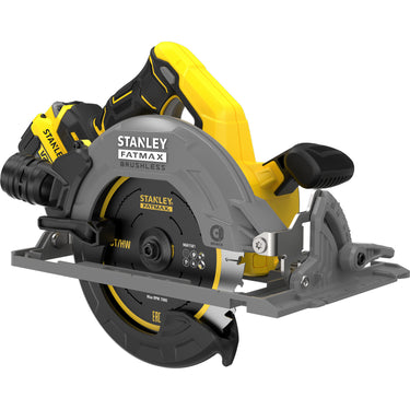 Stanley fatmax v20 18v cirkelzaag 190mm handcirkelzaag (zwart geel, accu en oplader inbegrepen, met koffer)
