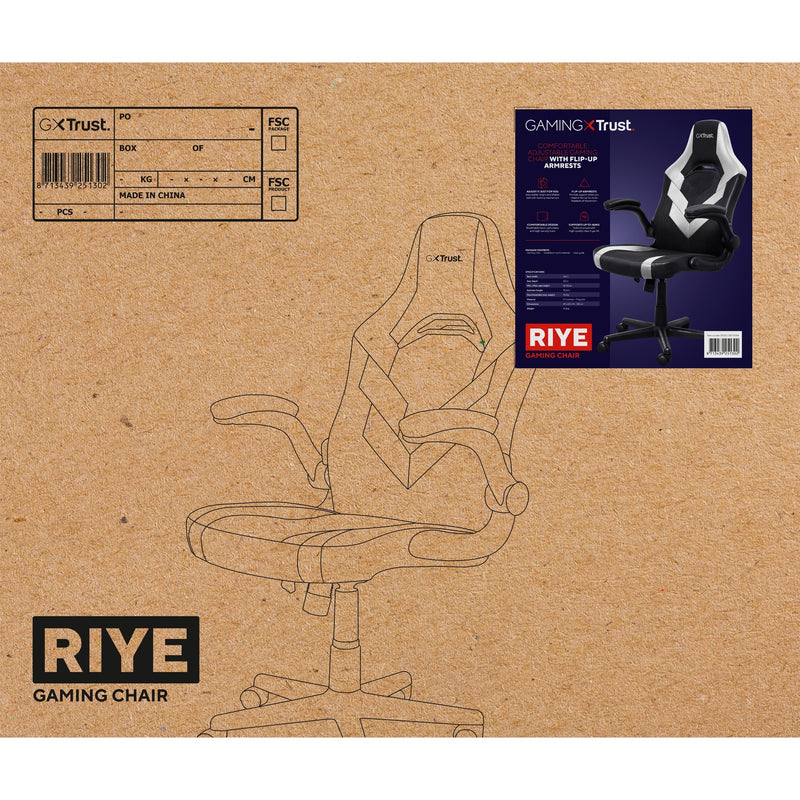 Afbeelding laden in galerijviewer, Trust gxt 703w riye gamingstoel (zwart wit)
