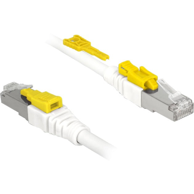Afbeelding laden in galerijviewer, Delock patchkabel rj-45 secure met cat.6a (wit, 85331, 1 meter)
