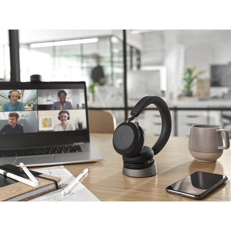 Afbeelding laden in galerijviewer, Jabra evolve2 75 on-ear headset (zwart, link380c, microsoft teams)
