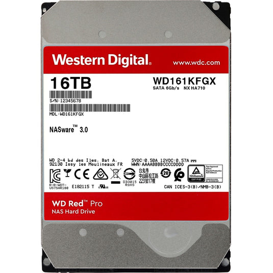 Wd red pro 16 tb harde schijf (161kfgx, sata 600, 24 7, af)