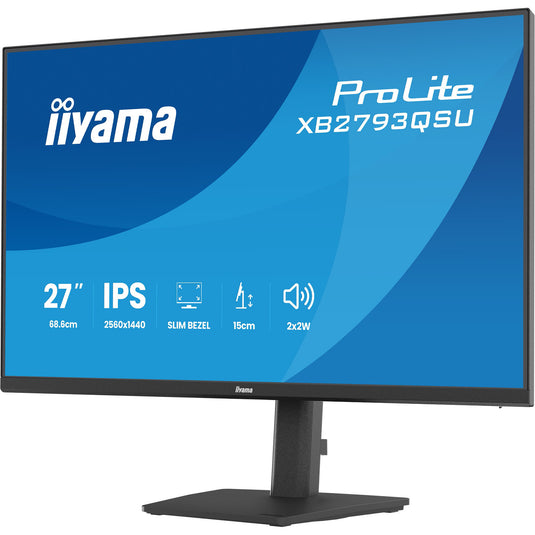 Iiyama prolite xb2793qsu-b1 27 monitor (zwart (mat), hdmi, displayport, usb, audio)