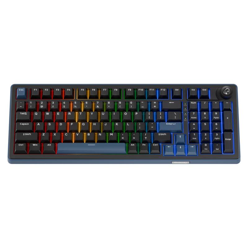 Afbeelding laden in galerijviewer, Ducky ok-m-98 rgb mechanisch toetsenbord (zwart, us lay-out (qwerty), ktt linear, 96%, rgb, hot-swap, pbt, 2.4 ghz | bluetooth | usb-c)
