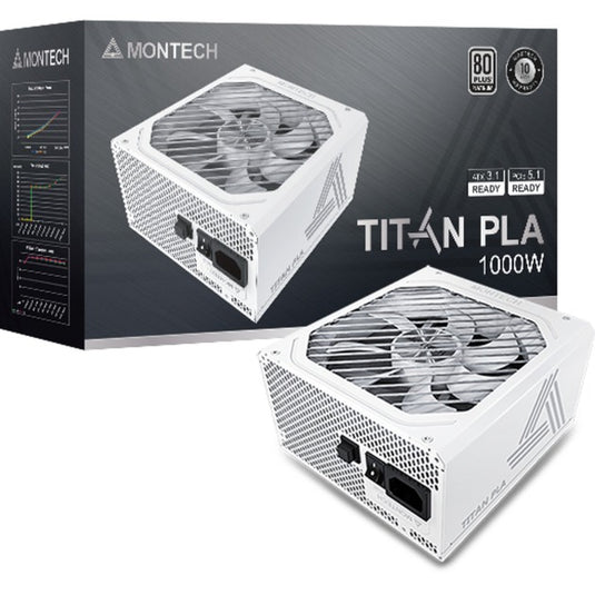 Montech titan pla modulaire 1000 watt voeding (wit, 2x pcie)