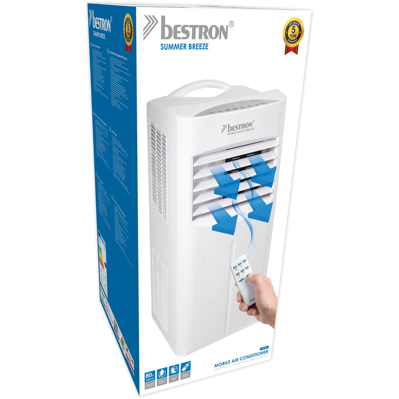 Afbeelding laden in galerijviewer, Bestron aac9000 mobiele airconditioner (wit, koelvermogen 2,6 kw | met cfc-vrij koelmiddel | 9000 btu h)
