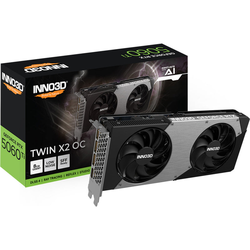 Afbeelding laden in galerijviewer, Inno3d geforce rtx 5060 ti twin x2 8gb grafische kaart (3x displayport, 1x hdmi 2.1, dlss 4)
