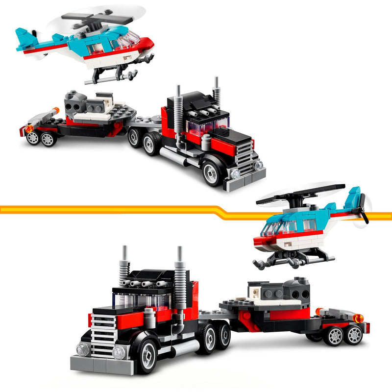 Afbeelding laden in galerijviewer, Lego creator 31146 truck met helikopter
