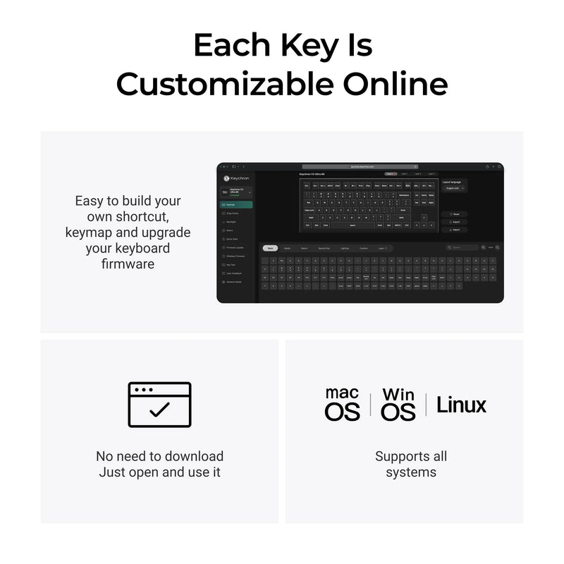 Afbeelding laden in galerijviewer, Keychron v3 ultra 8k wireless custom mechanical keyboard (zwart, us lay-out (qwerty), silk pom brown, 80% (tkl), rgb, hot swap, 2.4 ghz | bluetooth 5.3 | usb-c)
