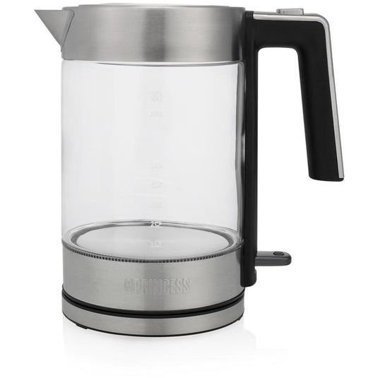 Princess 236041 glass kettle london waterkoker (roestvrij staal transparant, 1,7 l)