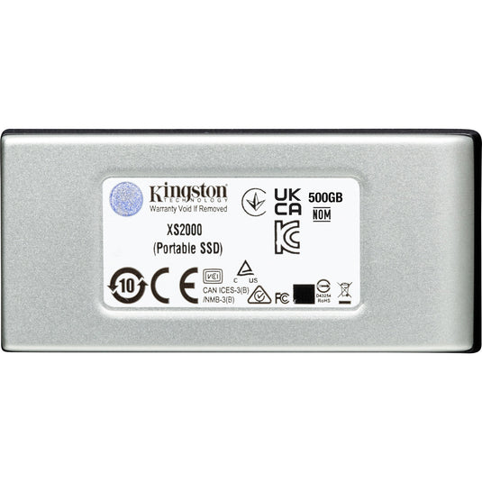 Kingston xs2000 portable 4 tb externe ssd (zilver zwart, sxs2000 2000g, usb-c 3.2 (20 gbit s))