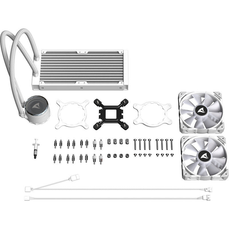 Afbeelding laden in galerijviewer, Sharkoon s80 rgb white waterkoeling (wit, 4-pins pwm fan-connector)
