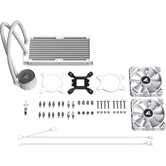 Sharkoon s80 rgb white waterkoeling (wit, 4-pins pwm fan-connector)