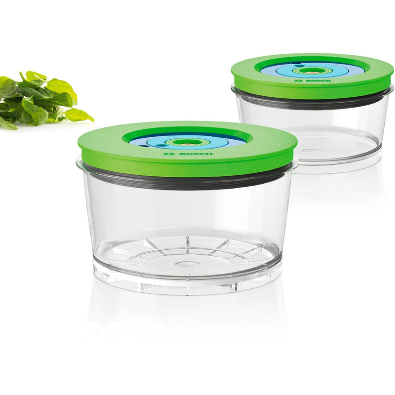 Afbeelding laden in galerijviewer, Bosch vacuüm opbergdozen mmzv0sb2 container (transparant groen, 2 stuks)
