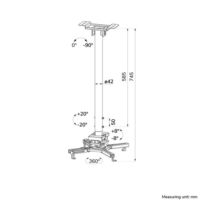 Afbeelding laden in galerijviewer, Neomounts cl25-550wh1 beamer plafondbeugel plafondhouder (wit)
