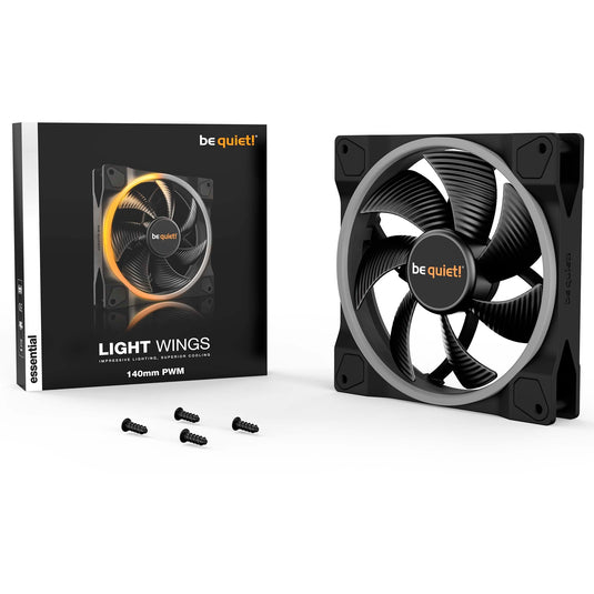 Be quiet! light wings pwm rgb case fan (zwart, 140 x 140 x 25 mm)