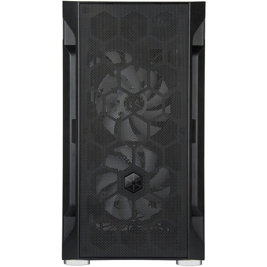 Silverstone sst-fah1mb-pro midi tower behuizing (zwart | 3x usb-a | rgb | tempered glass)