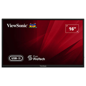 Viewsonic va1650 lichtgewicht draagbare monitor 16 (zwart, 1x hdmi, usb-c)