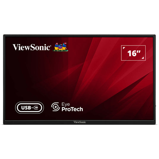 Viewsonic va1650 lichtgewicht draagbare monitor 16 (zwart, 1x hdmi, usb-c)