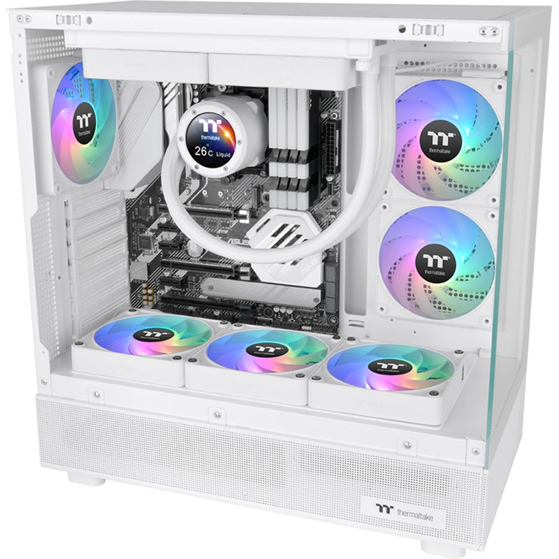 Afbeelding laden in galerijviewer, Thermaltake ct120 ex argb sync pc cooling fan snow (3-fan pack) case fans (wit, 3 stuks, 120 x 120 x 25 mm, pwm)
