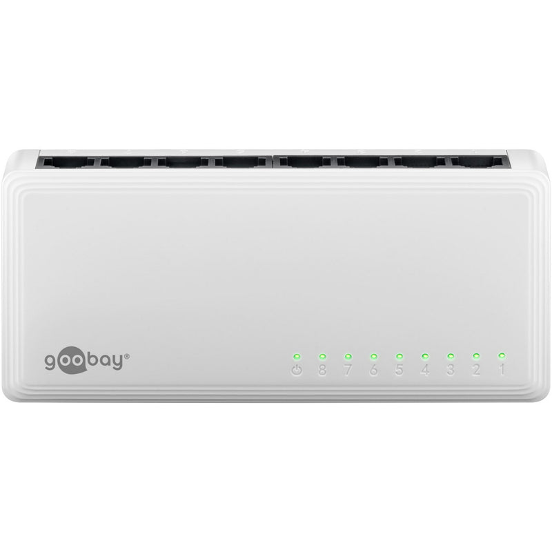 Afbeelding laden in galerijviewer, Goobay 8-poort gigabit ethernet switch (wit)
