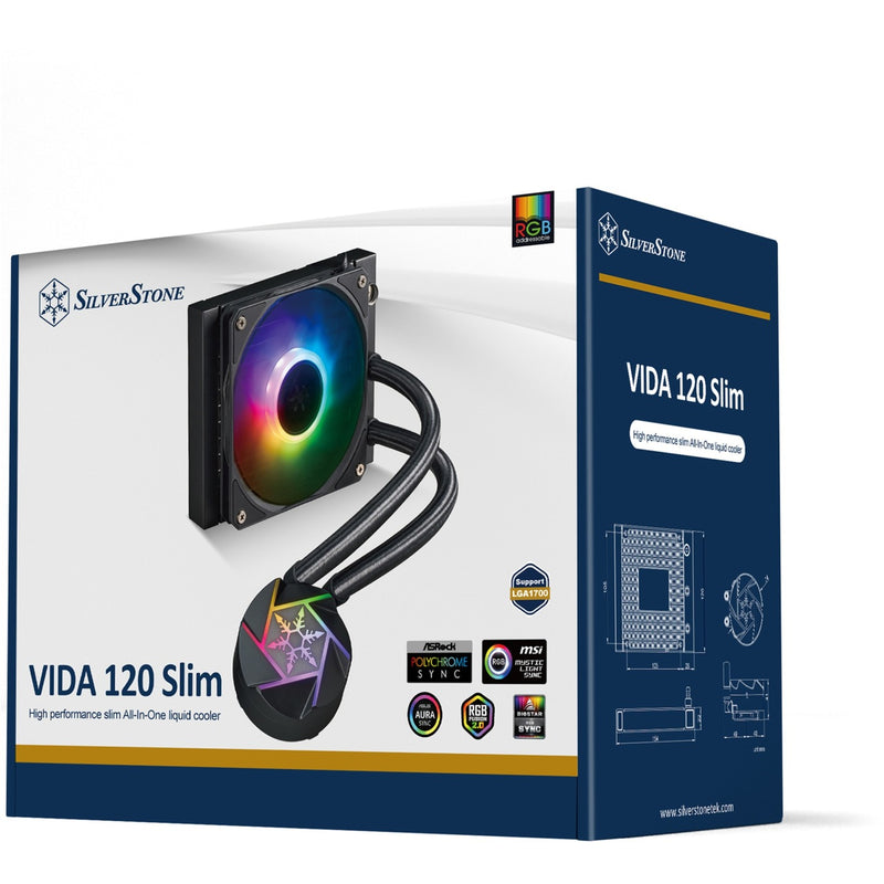 Afbeelding laden in galerijviewer, Silverstone vida 120 slim waterkoeling (zwart)
