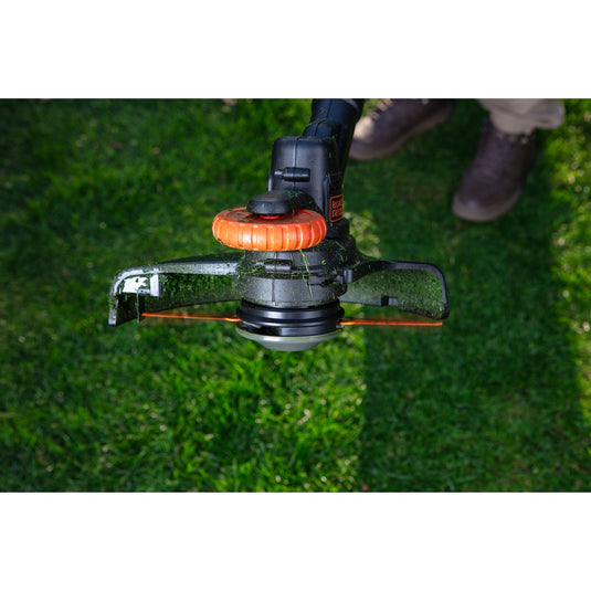Black+decker 18v trimmer met 2 messen en accu grastrimmer (zwart oranje, 25 cm, accu inbegrepen)