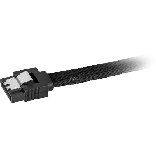Sharkoon sata iii 90° sleeve kabel (zwart, 0,6 meter)