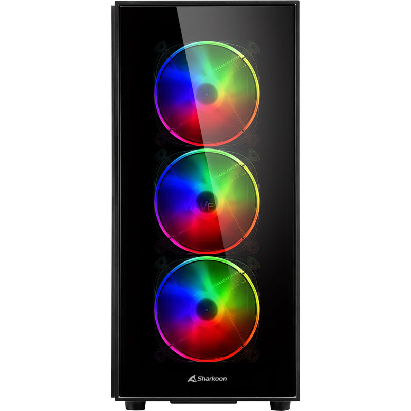 Afbeelding laden in galerijviewer, Sharkoon tg5 pro rgb midi tower behuizing (zwart | 4x usb-a | rgb | tempered glass)
