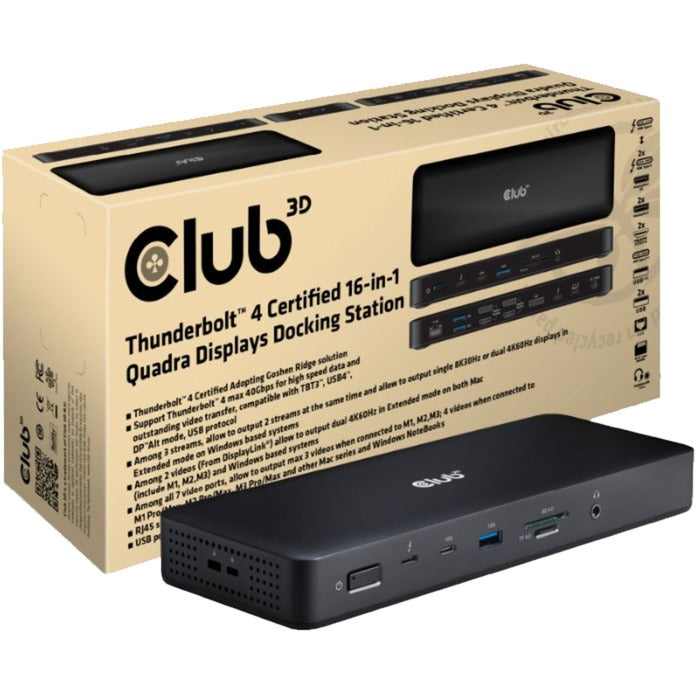 Afbeelding laden in galerijviewer, Club 3d thunderbolt 4, 16-in-1 quadra displays dockstation dockingstation
