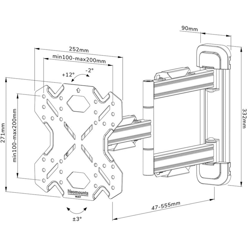 Afbeelding laden in galerijviewer, Neomounts wl40s-850bl12 select tv wandsteun standaard (zwart)
