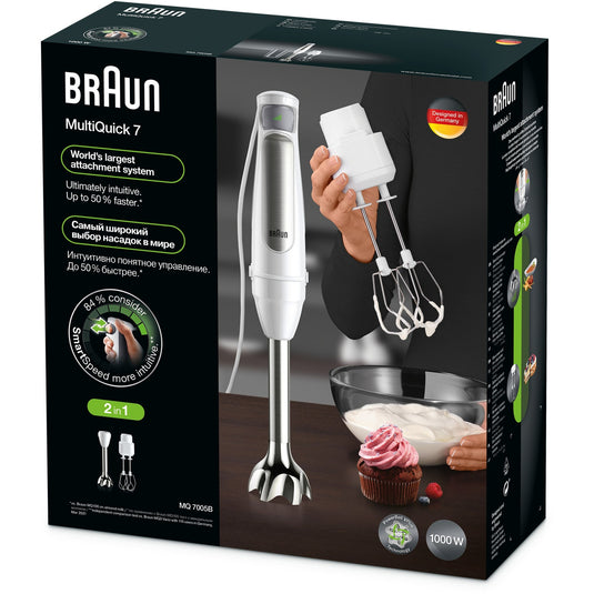 Braun multi quick 7 staafmixer mq 7005b (wit roestvrij staal)