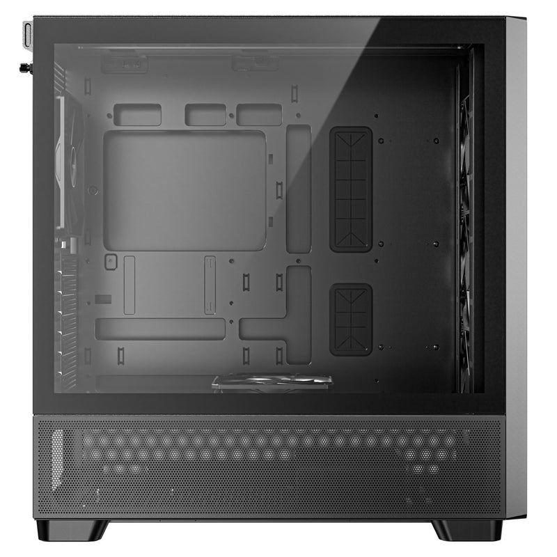 Afbeelding laden in galerijviewer, Antec flux midi tower behuizing (zwart | 2x usb-a | 1x usb-c | tempered glass)
